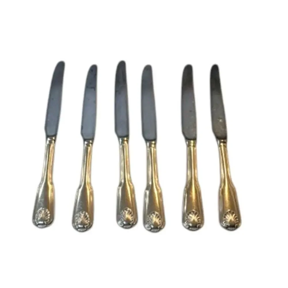Towle London Shell French Hollow Dinner Knives Germany Set of 6